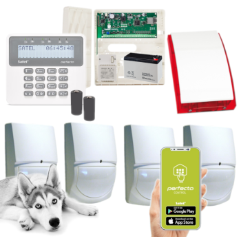 ZESTAW ALARMOWY SATEL PERFECTA-IP 32-WRL 4 CZUJKI SWAN QUAD + PRF-LCD-WRL + SYRENA SP-4001R